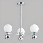 Lustre globe blanc de style moderne avec structure en métal