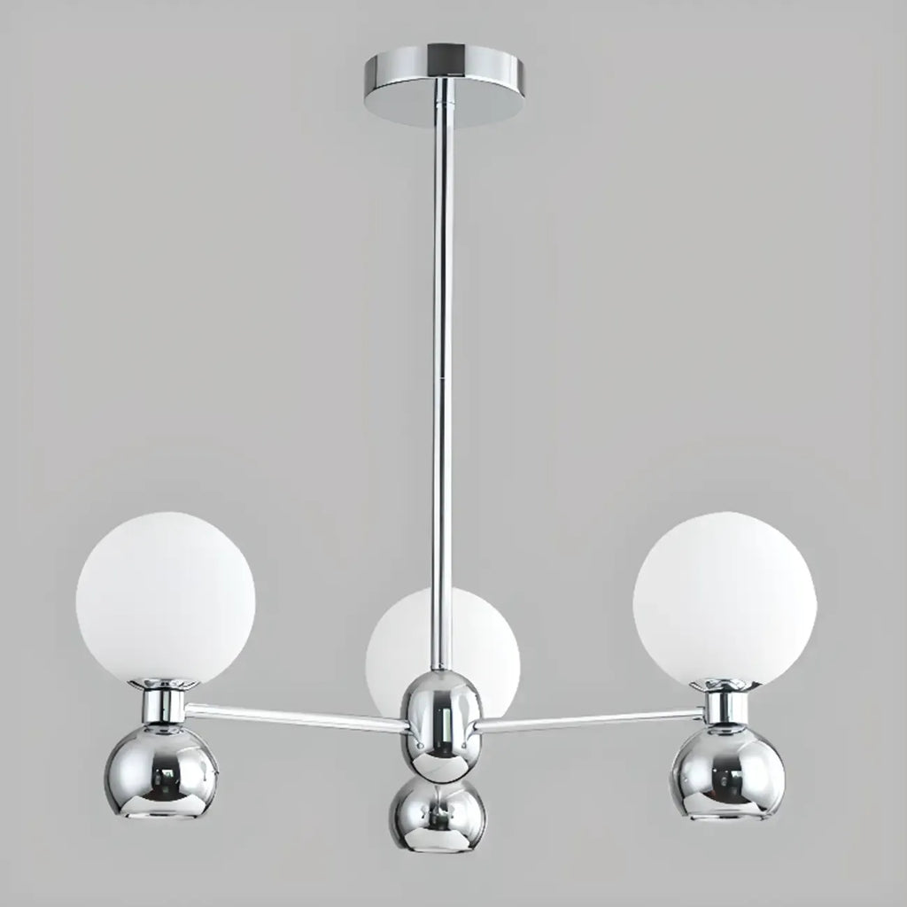 Lustre globe blanc de style moderne avec structure en métal