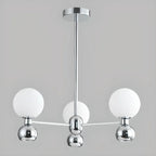 Lustre globe blanc de style moderne avec structure en métal