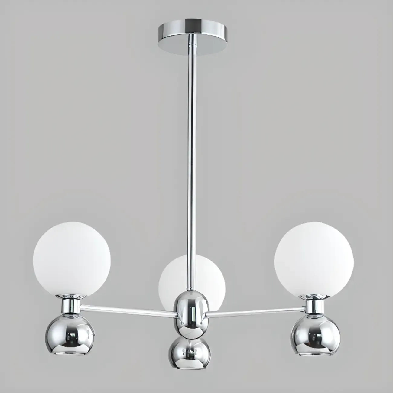 Lustre globe blanc de style moderne avec structure en métal