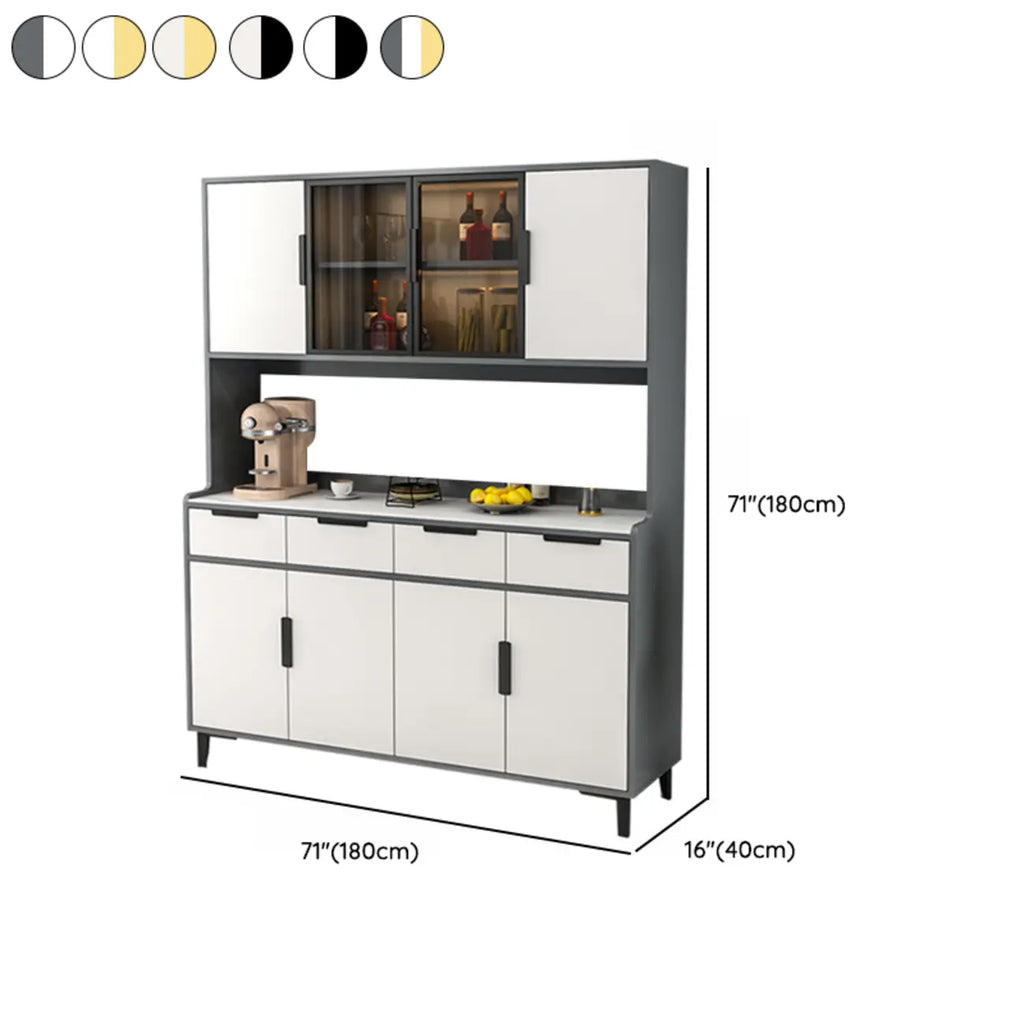Buffet de salle à manger en bois gris avec tiroir