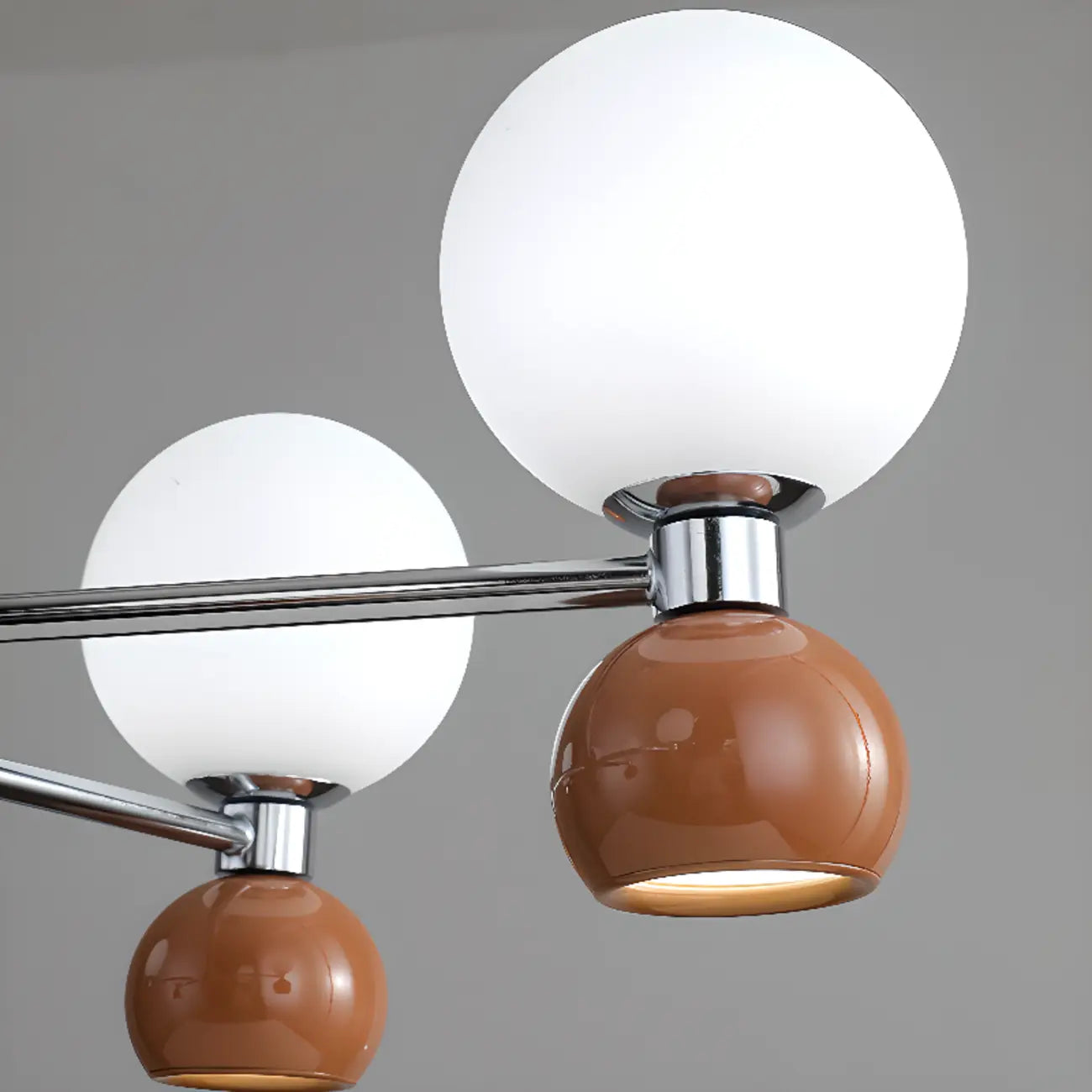 Lustre globe blanc de style moderne avec structure en métal