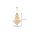 Lustre rond en cristal de luxe au design élégant à plusieurs niveaux