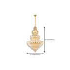 Lustre rond en cristal de luxe au design élégant à plusieurs niveaux
