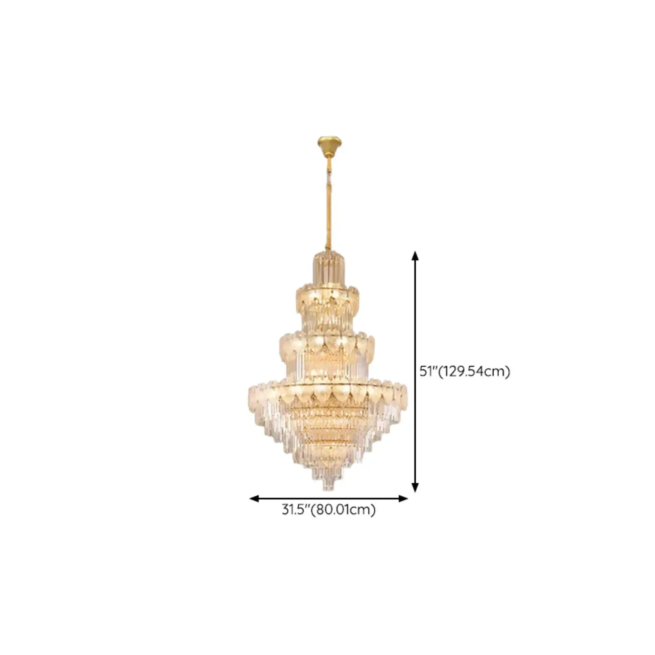 Lustre rond en cristal de luxe au design élégant à plusieurs niveaux