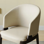 Chaise de salle à manger contemporaine en similicuir avec accoudoirs inclinés