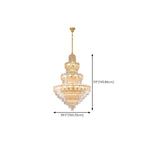 Lustre rond en cristal de luxe au design élégant à plusieurs niveaux
