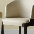 Chaise de salle à manger contemporaine en similicuir avec accoudoirs inclinés