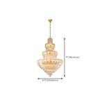 Lustre rond en cristal de luxe au design élégant à plusieurs niveaux