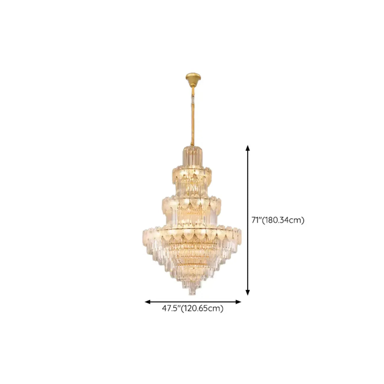Lustre rond en cristal de luxe au design élégant à plusieurs niveaux