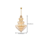 Lustre rond en cristal de luxe au design élégant à plusieurs niveaux