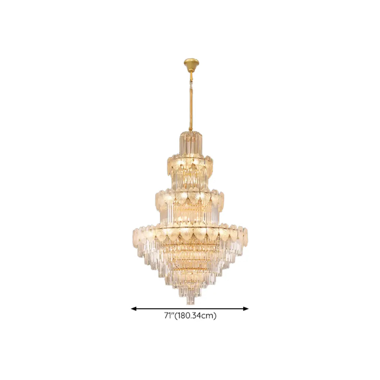 Lustre rond en cristal de luxe au design élégant à plusieurs niveaux