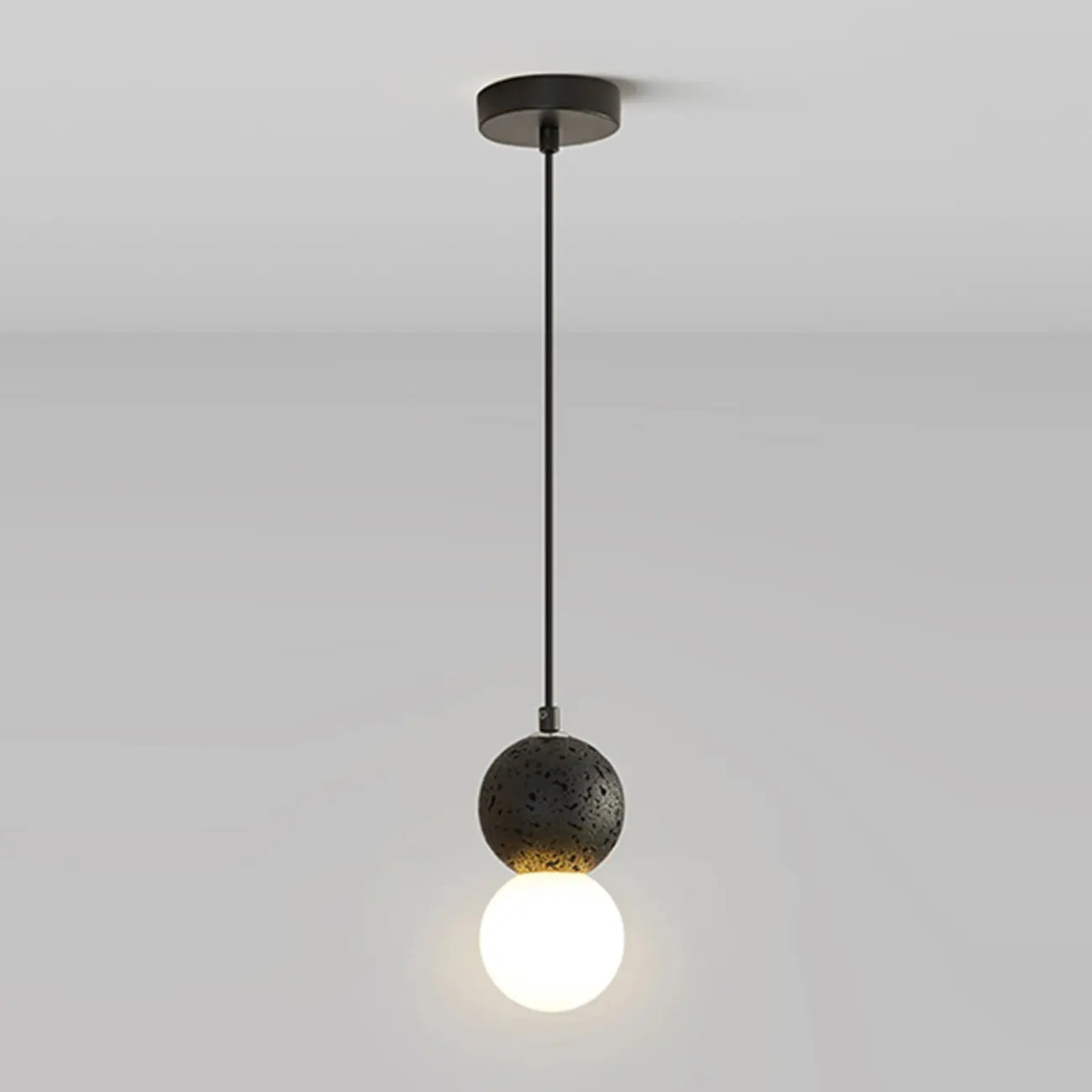 Suspension en verre opale perlé pour décoration intérieure contemporaine