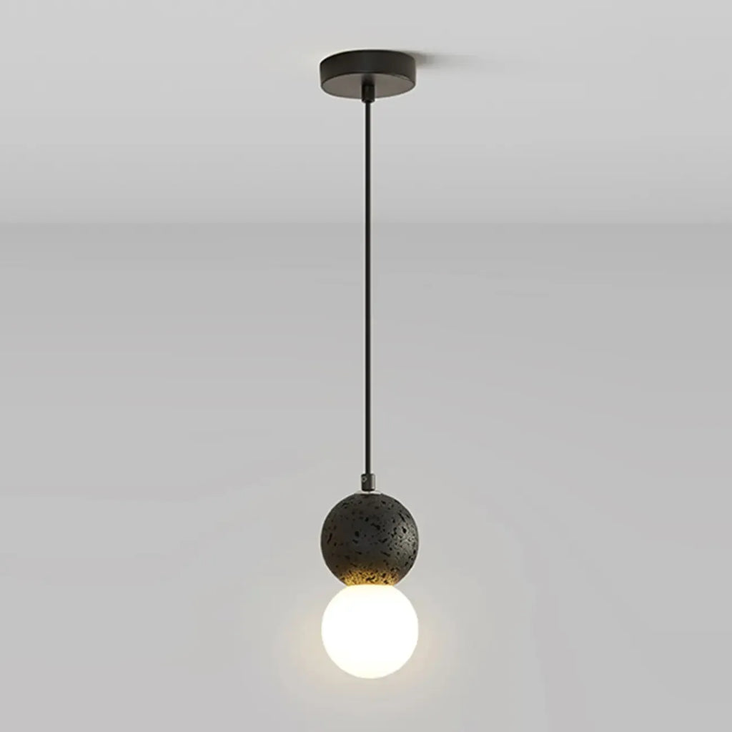 Suspension en verre opale perlé pour décoration intérieure contemporaine