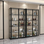 Vitrine autoportante en verre doré avec éclairage LED