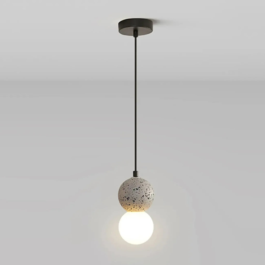 Suspension en verre opale perlé pour décoration intérieure contemporaine
