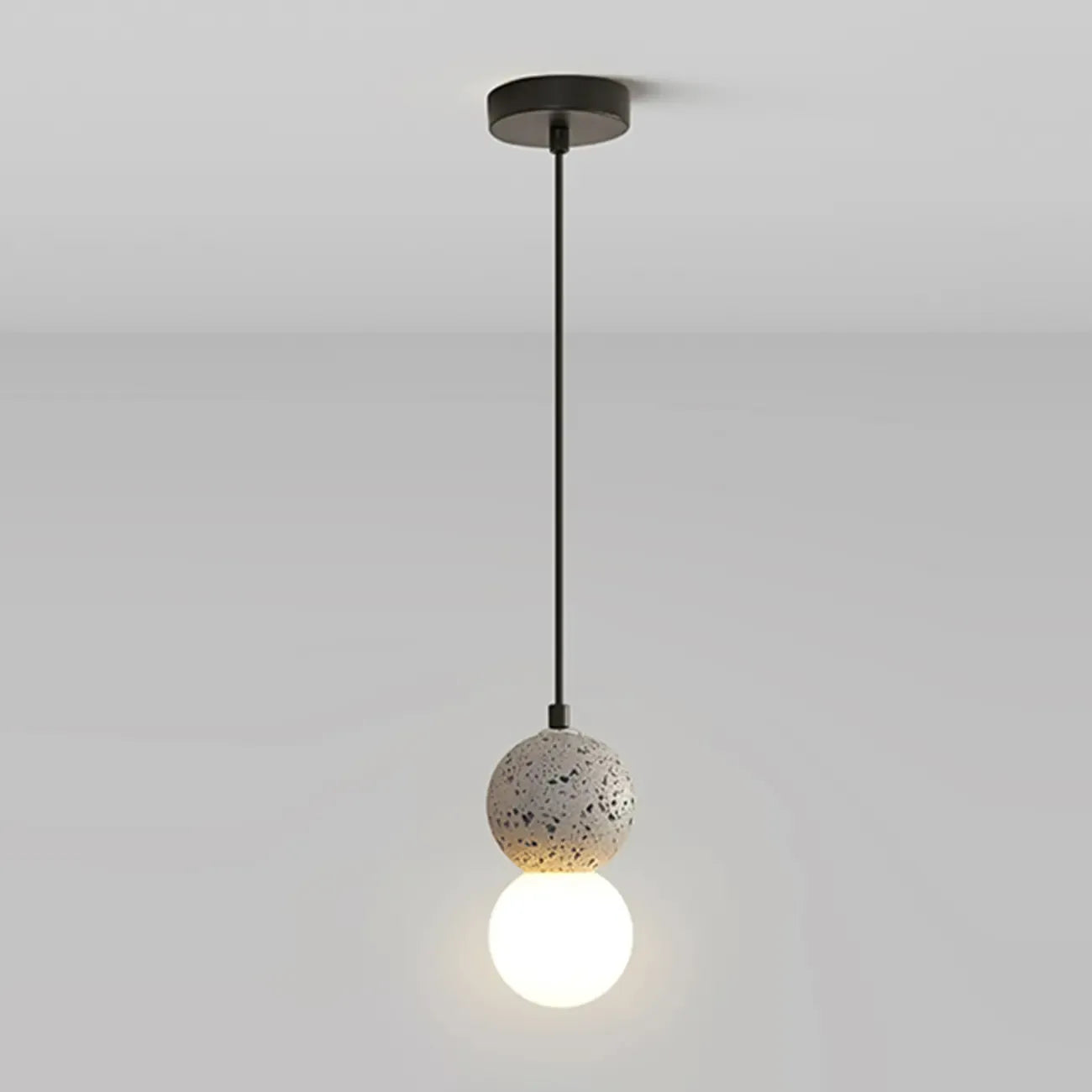Suspension en verre opale perlé pour décoration intérieure contemporaine