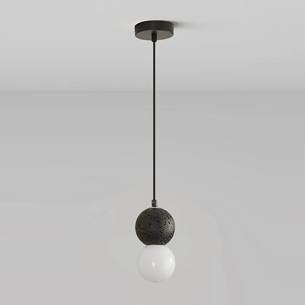 Suspension en verre opale perlé pour décoration intérieure contemporaine