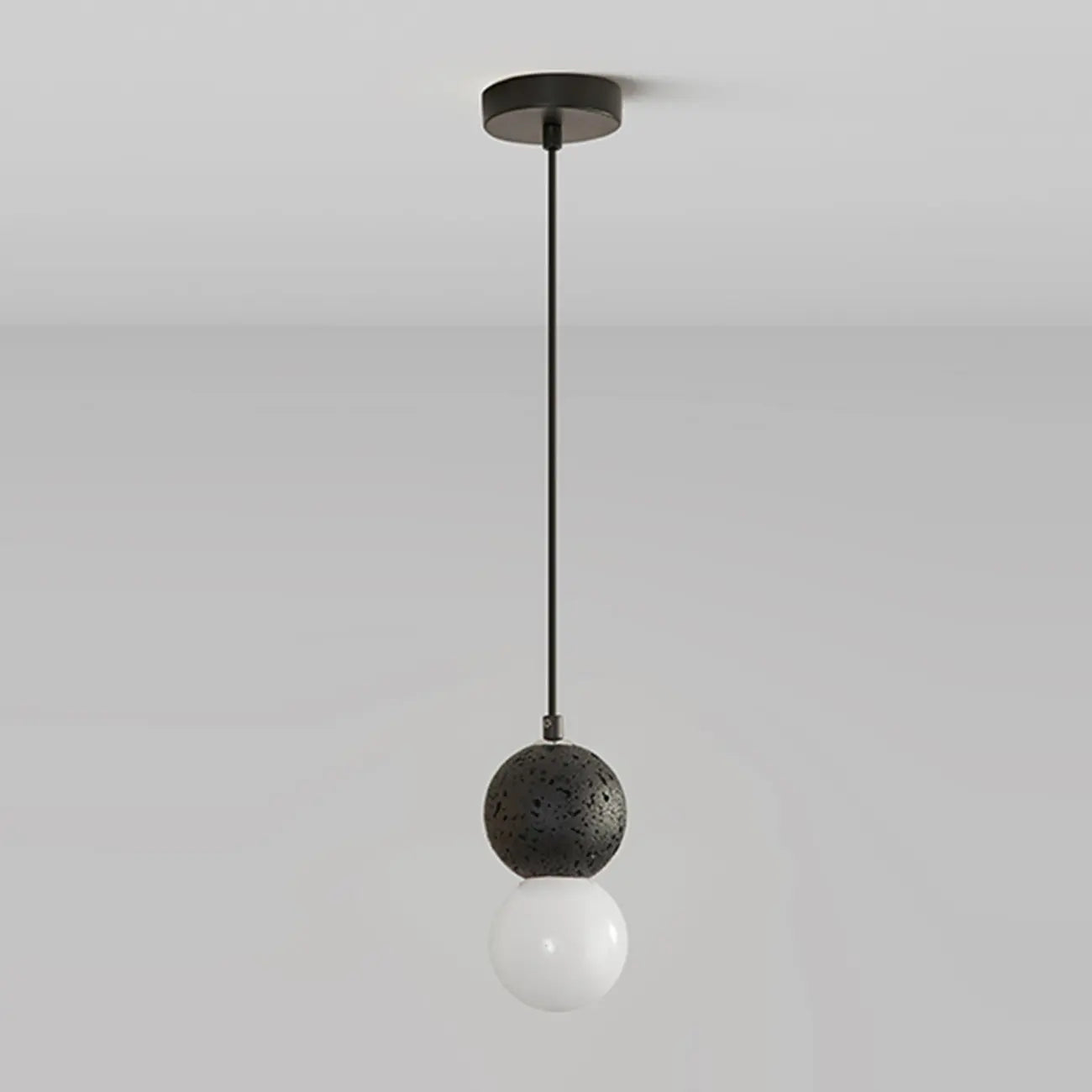 Suspension en verre opale perlé pour décoration intérieure contemporaine