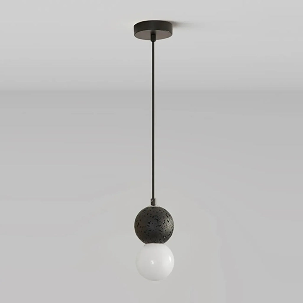 Suspension en verre opale perlé pour décoration intérieure contemporaine