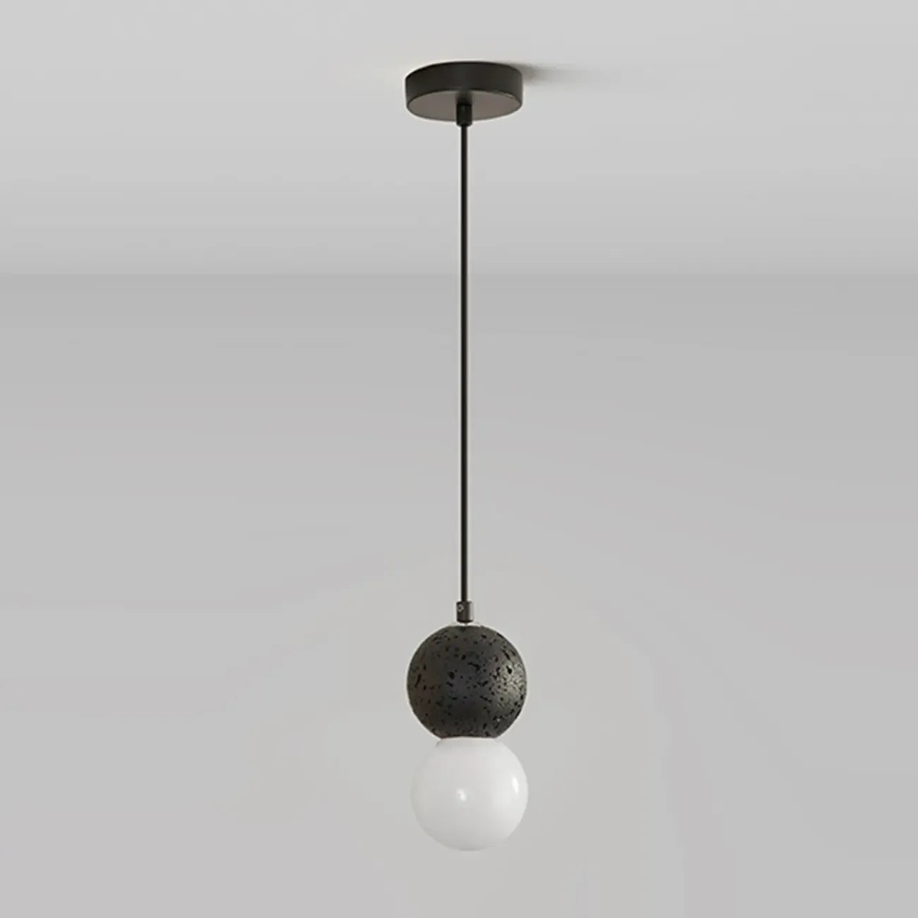 Suspension en verre opale perlé pour décoration intérieure contemporaine