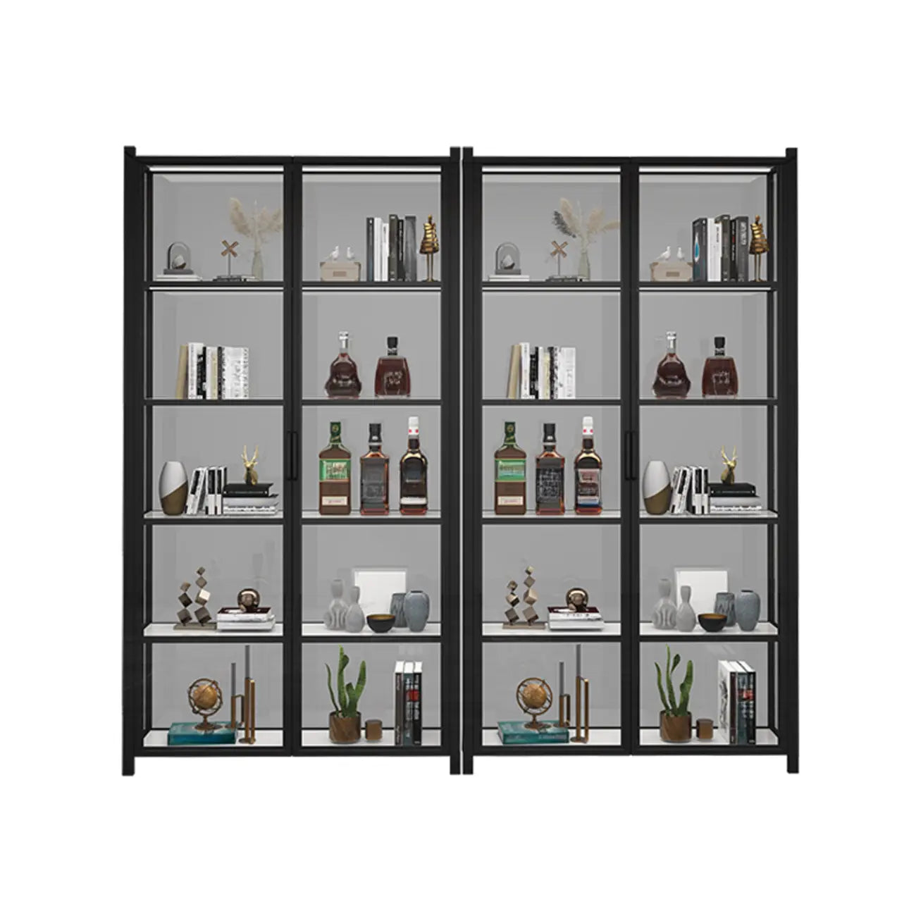 Vitrine autoportante en verre doré avec éclairage LED