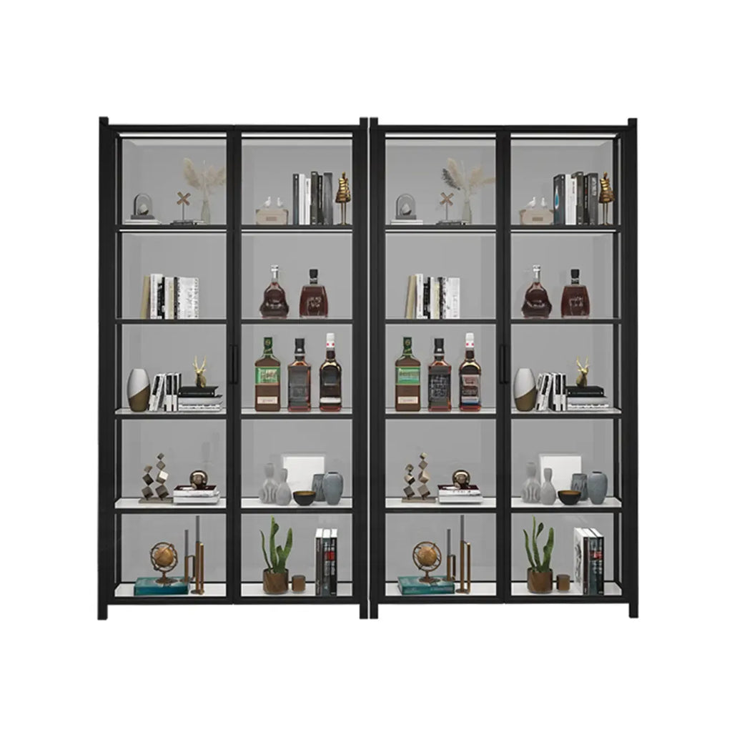 Vitrine autoportante en verre doré avec éclairage LED