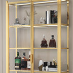 Vitrine autoportante en verre doré avec éclairage LED