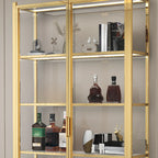 Vitrine autoportante en verre doré avec éclairage LED