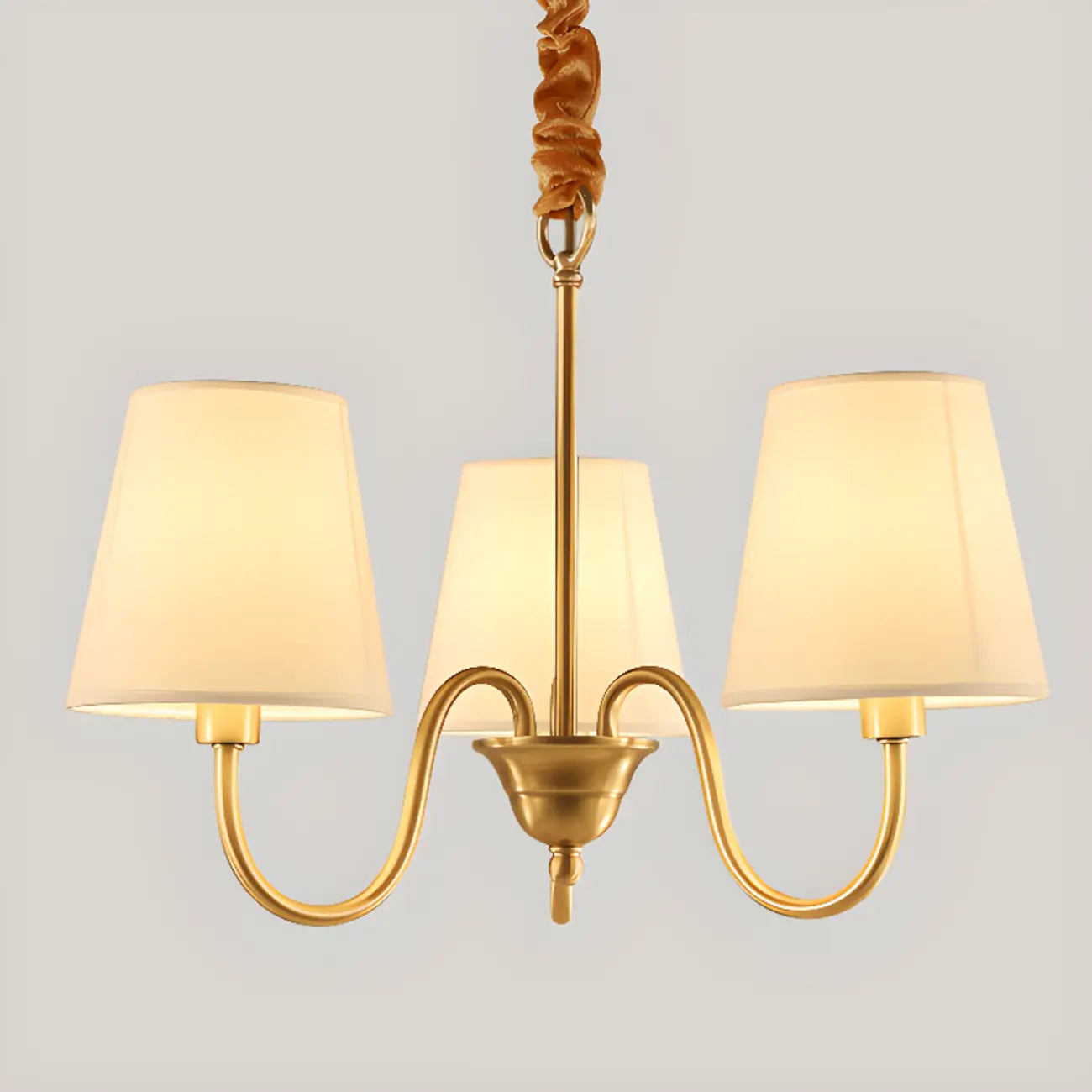 Lampadario moderno a catena a 6 luci in tessuto per sala da pranzo