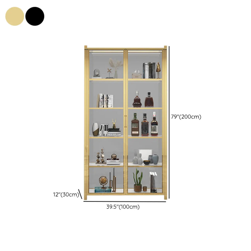 Vitrine autoportante en verre doré avec éclairage LED