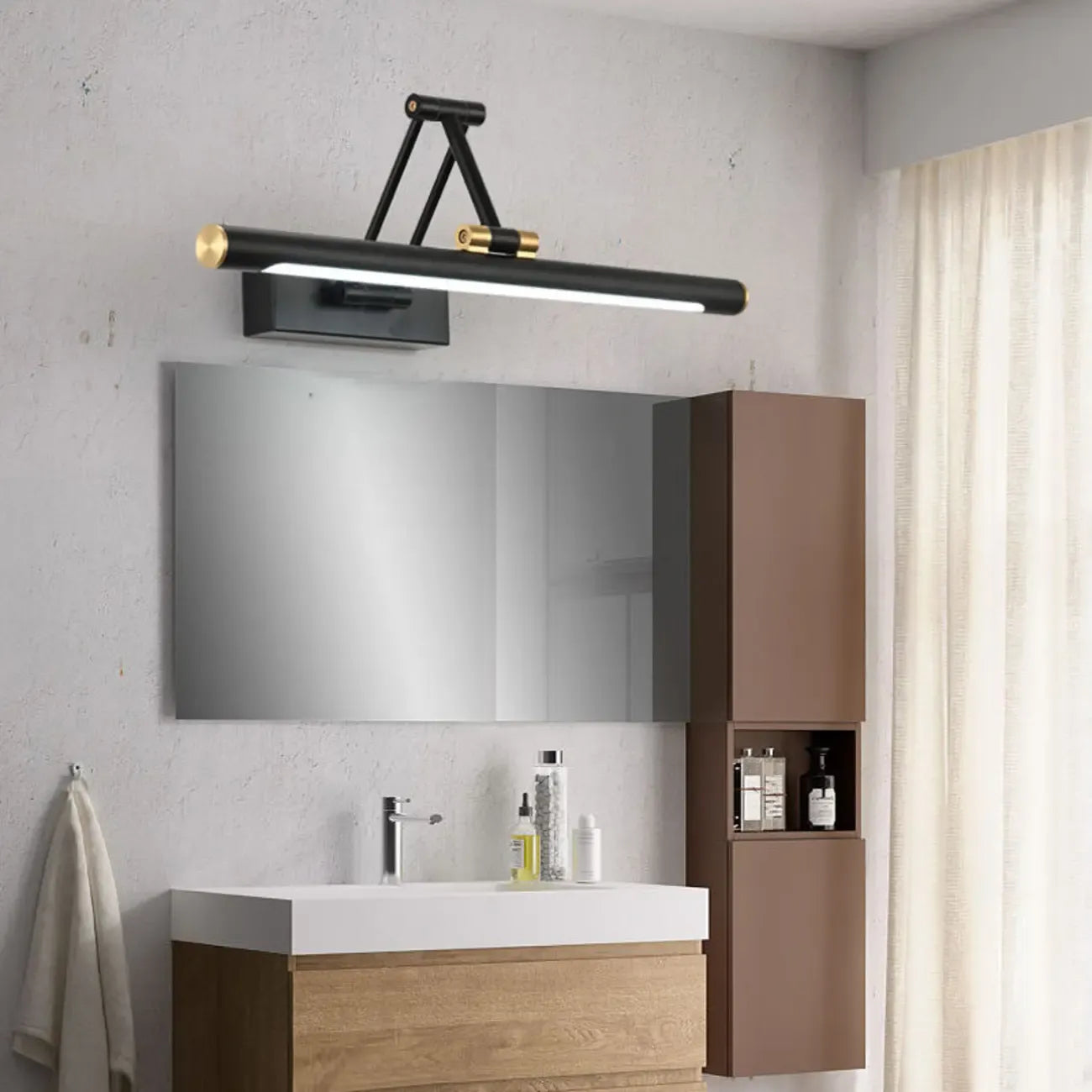 Barre lumineuse LED linéaire minimaliste pour salle de bain
