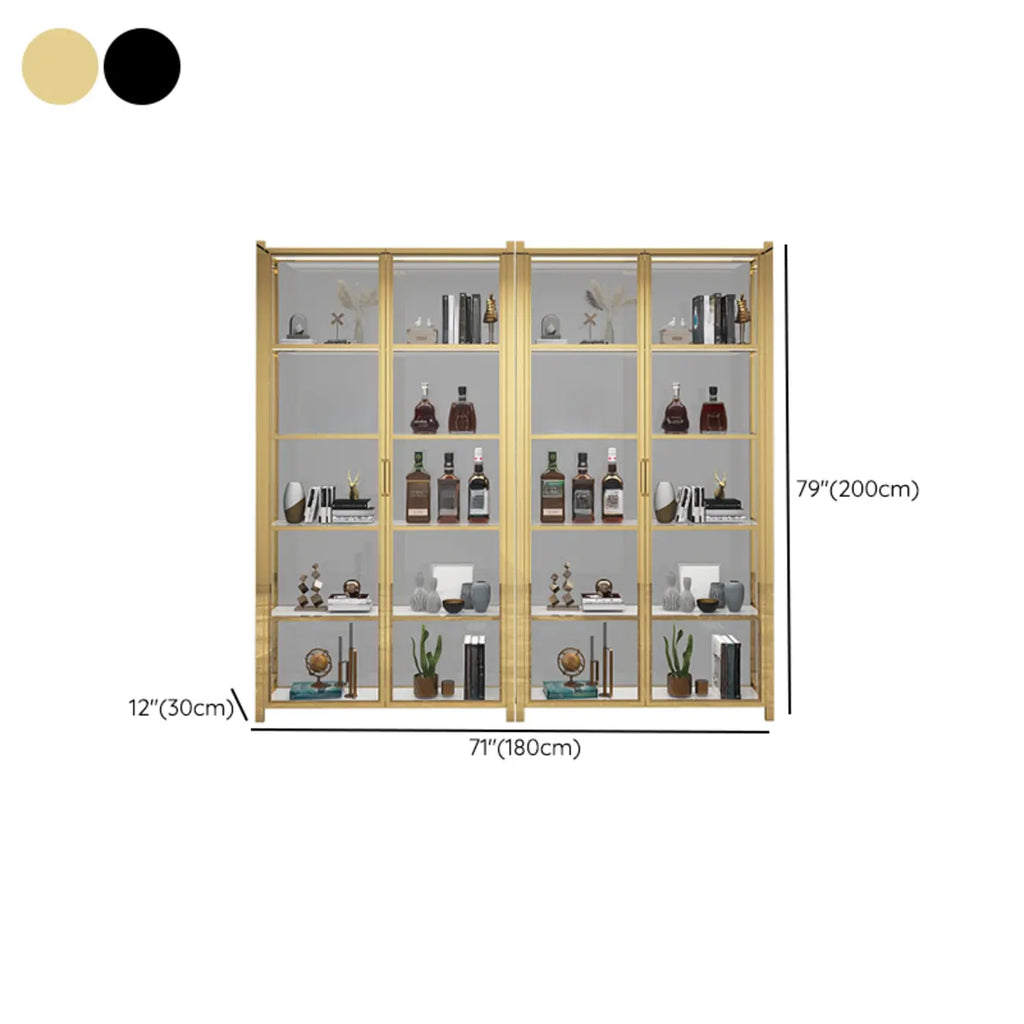 Vitrine autoportante en verre doré avec éclairage LED