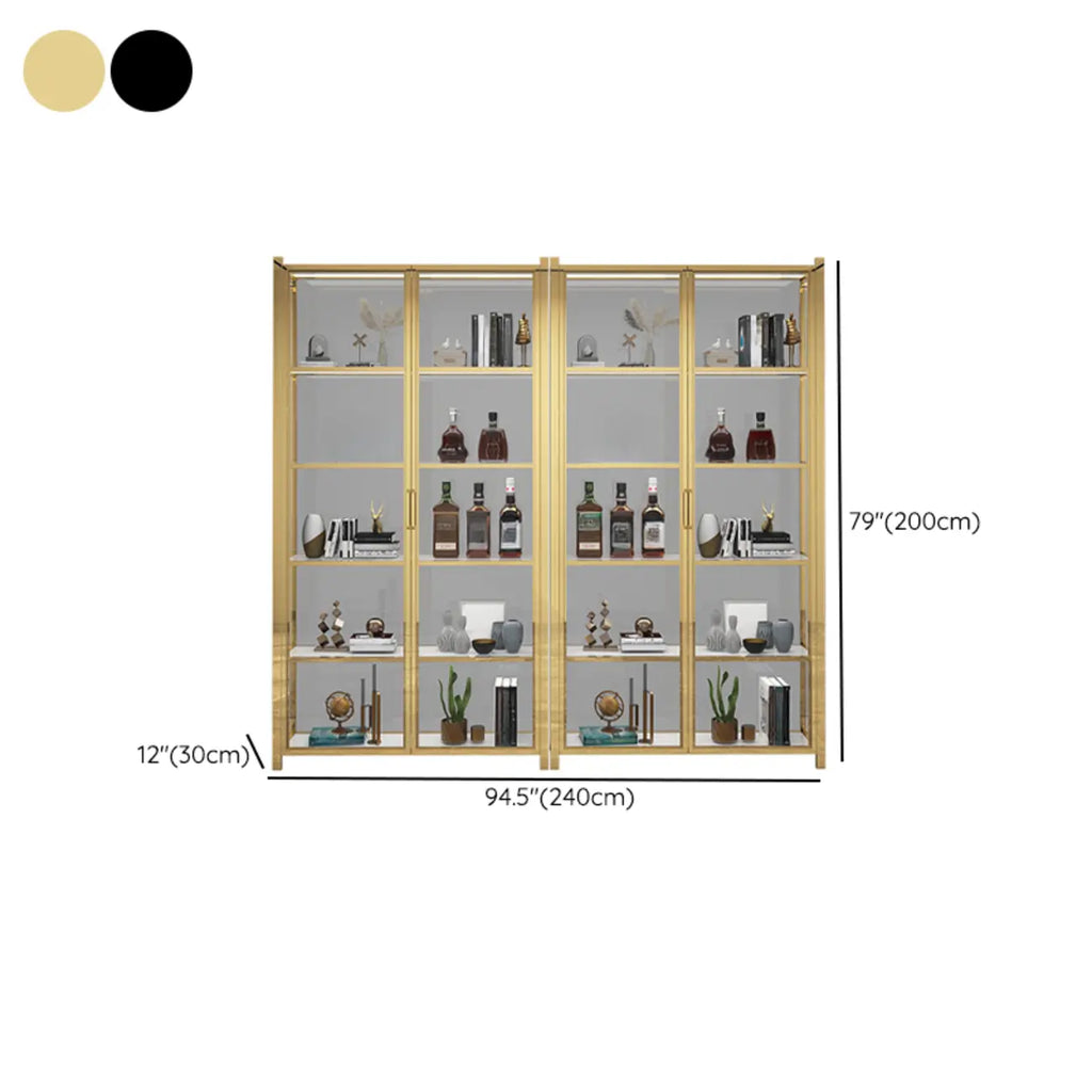 Vitrine autoportante en verre doré avec éclairage LED