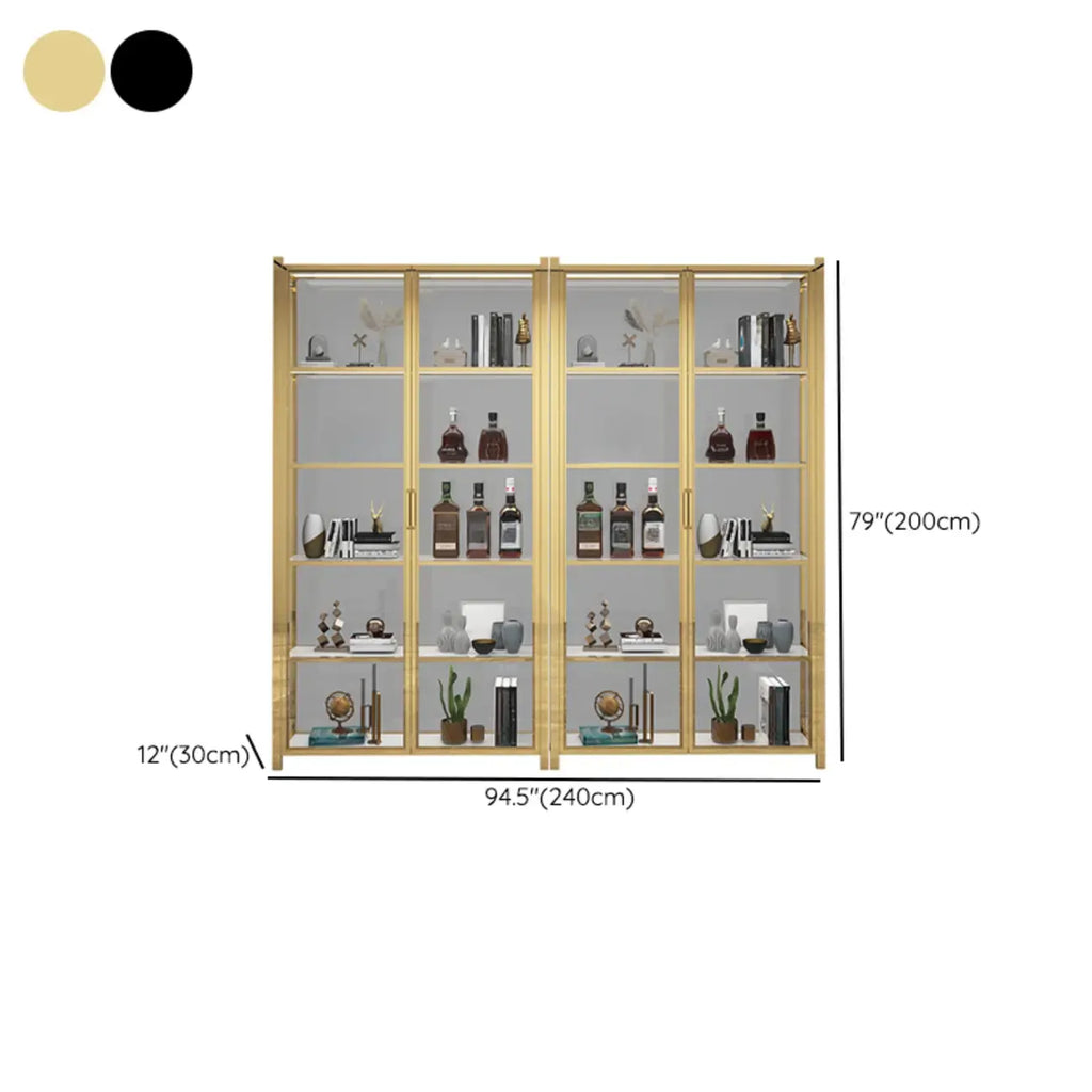 Vitrine autoportante en verre doré avec éclairage LED