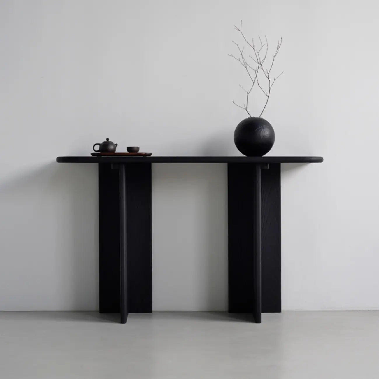 Console rectangulaire moderne en frêne noir
