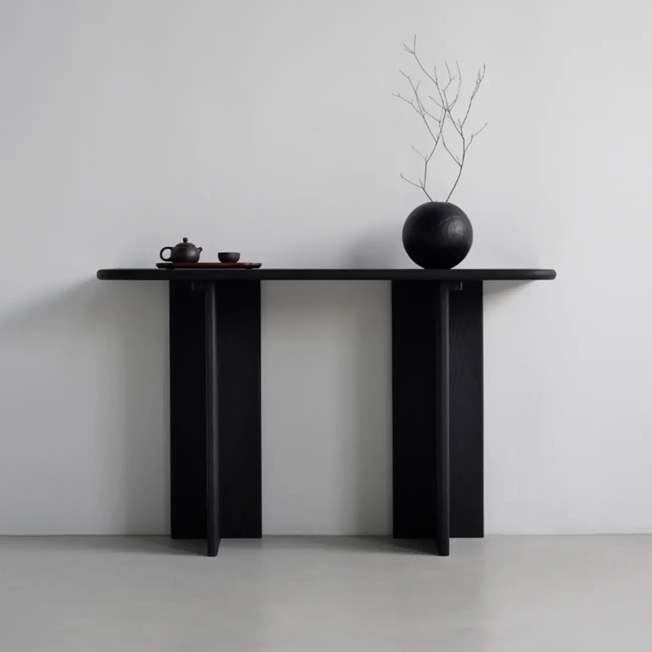 Console rectangulaire moderne en frêne noir