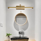 Applique murale linéaire dorée pour salle de bain au-dessus du miroir