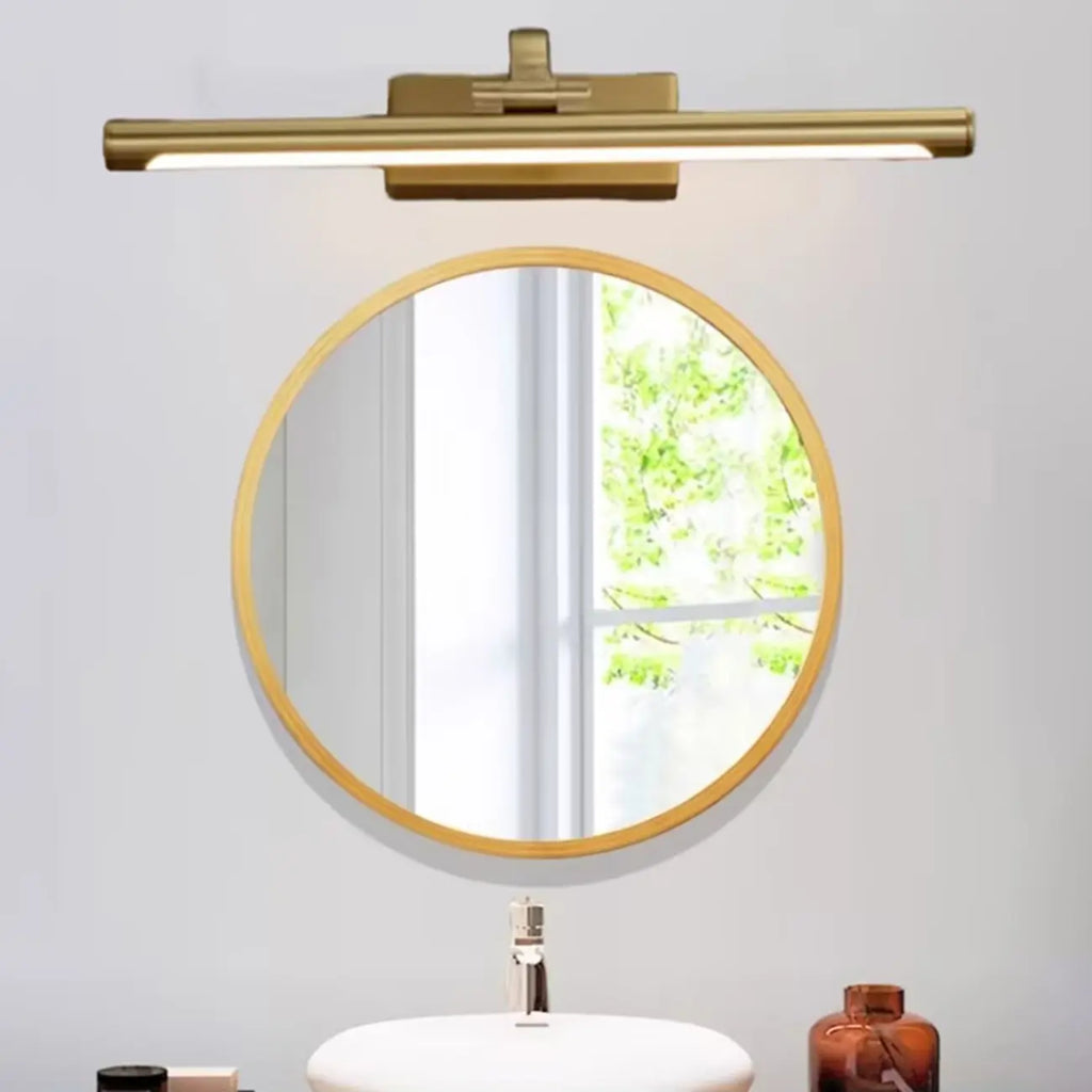 Applique murale linéaire dorée pour salle de bain au-dessus du miroir