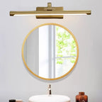 Applique murale linéaire dorée pour salle de bain au-dessus du miroir