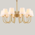 Lampadario moderno a catena a 6 luci in tessuto per sala da pranzo