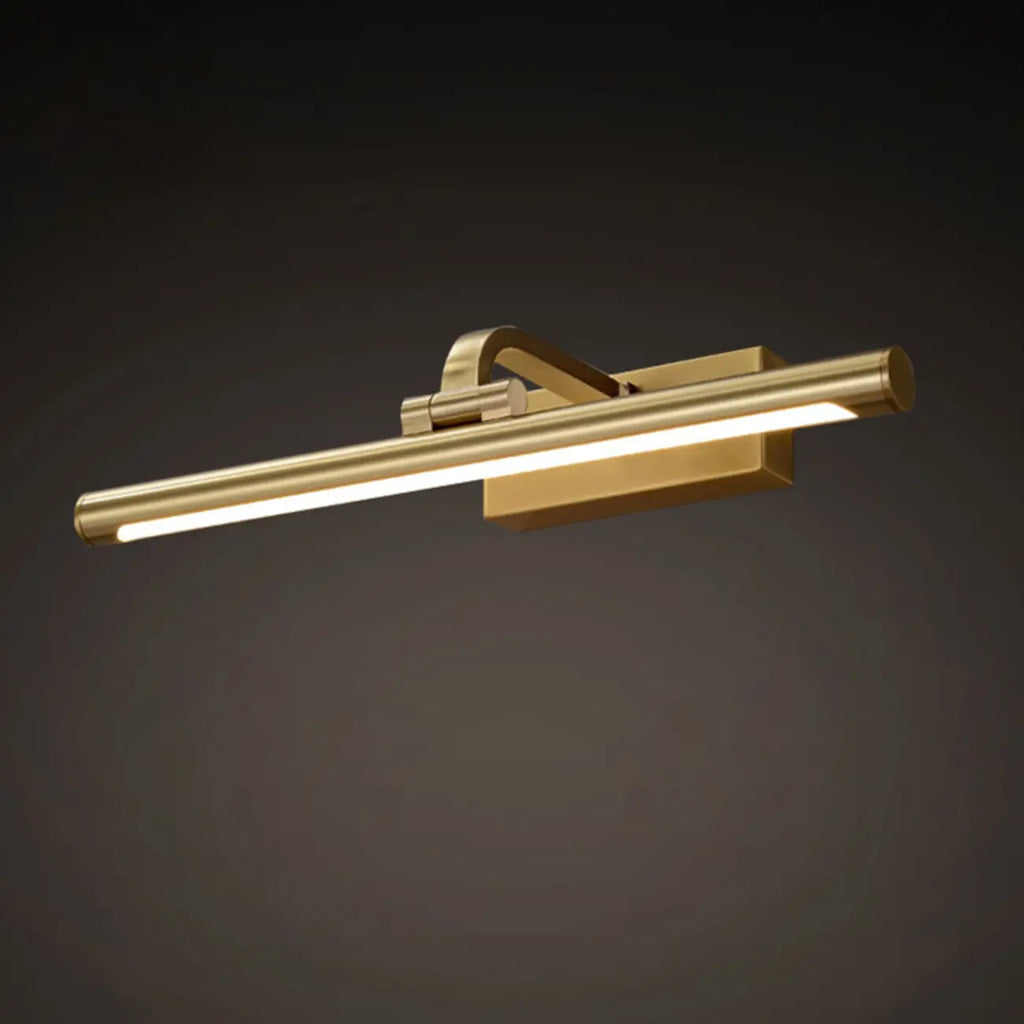 Applique murale linéaire dorée pour salle de bain au-dessus du miroir