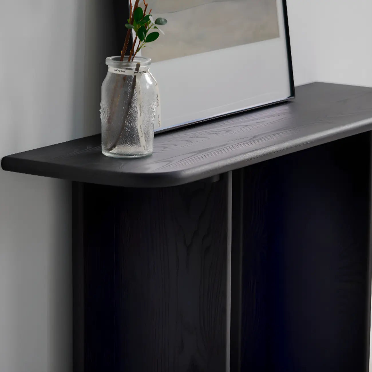 Console rectangulaire moderne en frêne noir