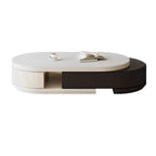 Table basse rectangulaire blanche moderne avec design extensible
