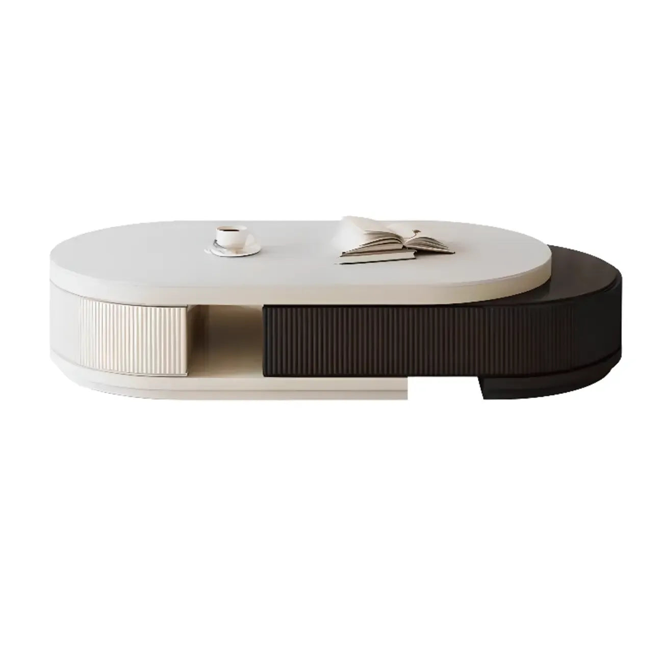 Table basse rectangulaire blanche moderne avec design extensible