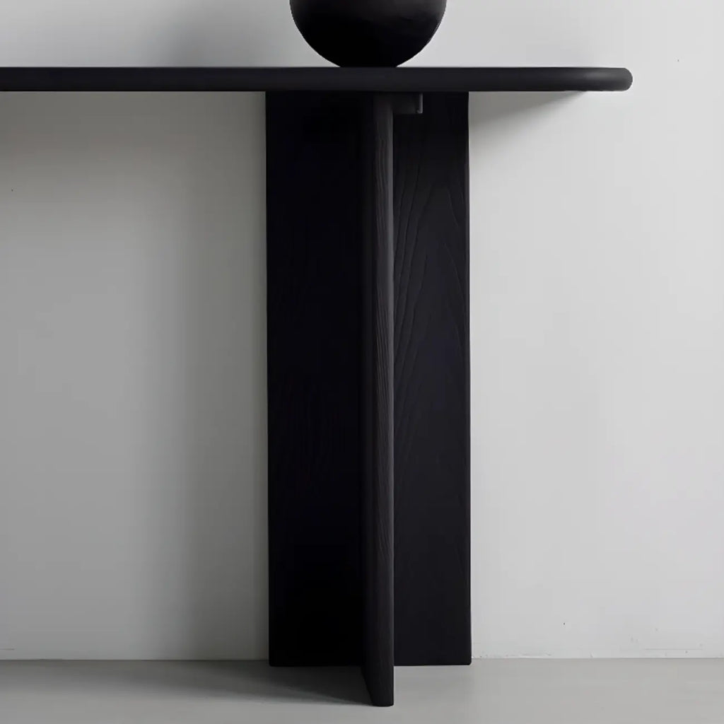 Console rectangulaire moderne en frêne noir