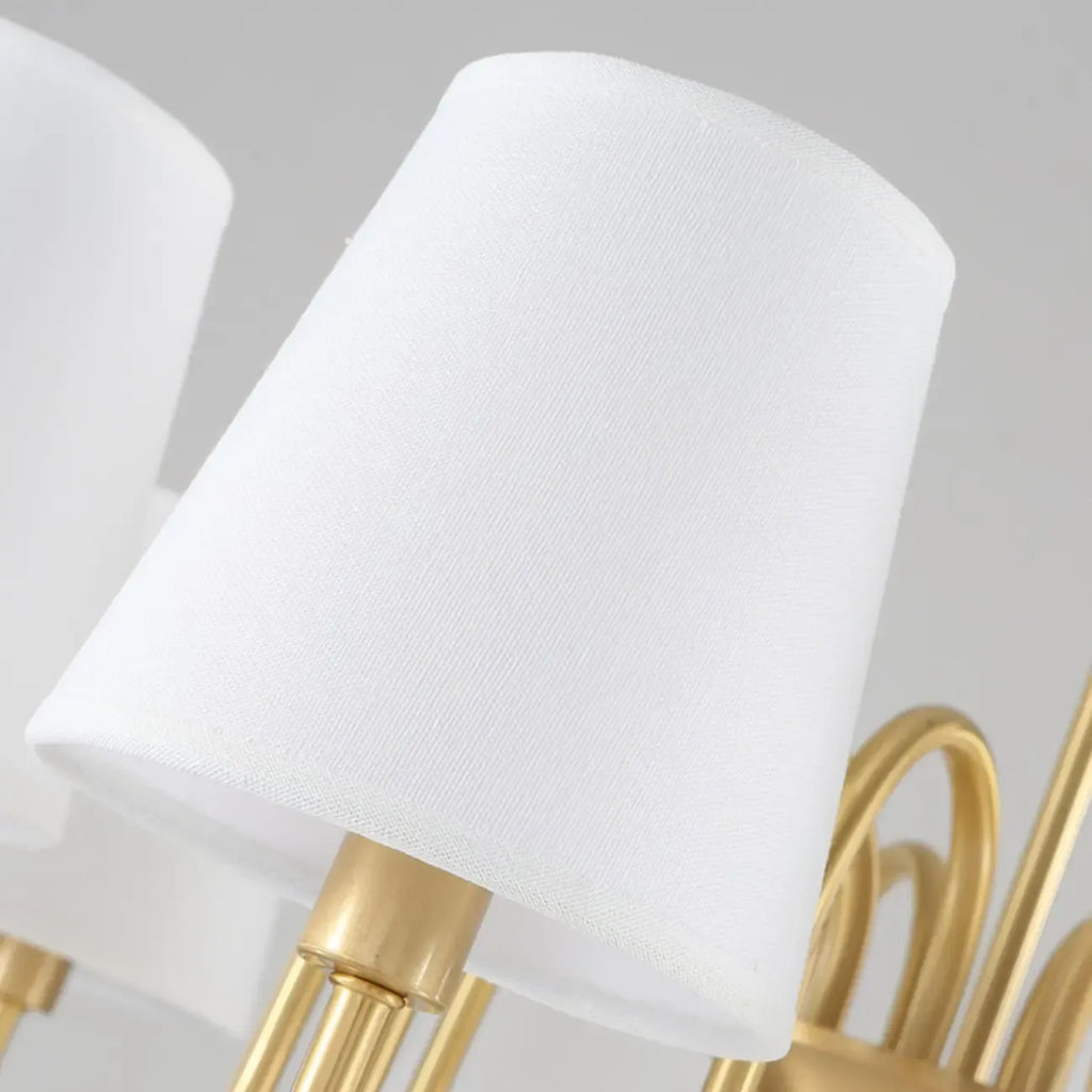 Lampadario moderno a catena a 6 luci in tessuto per sala da pranzo