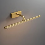 Applique murale linéaire dorée pour salle de bain au-dessus du miroir