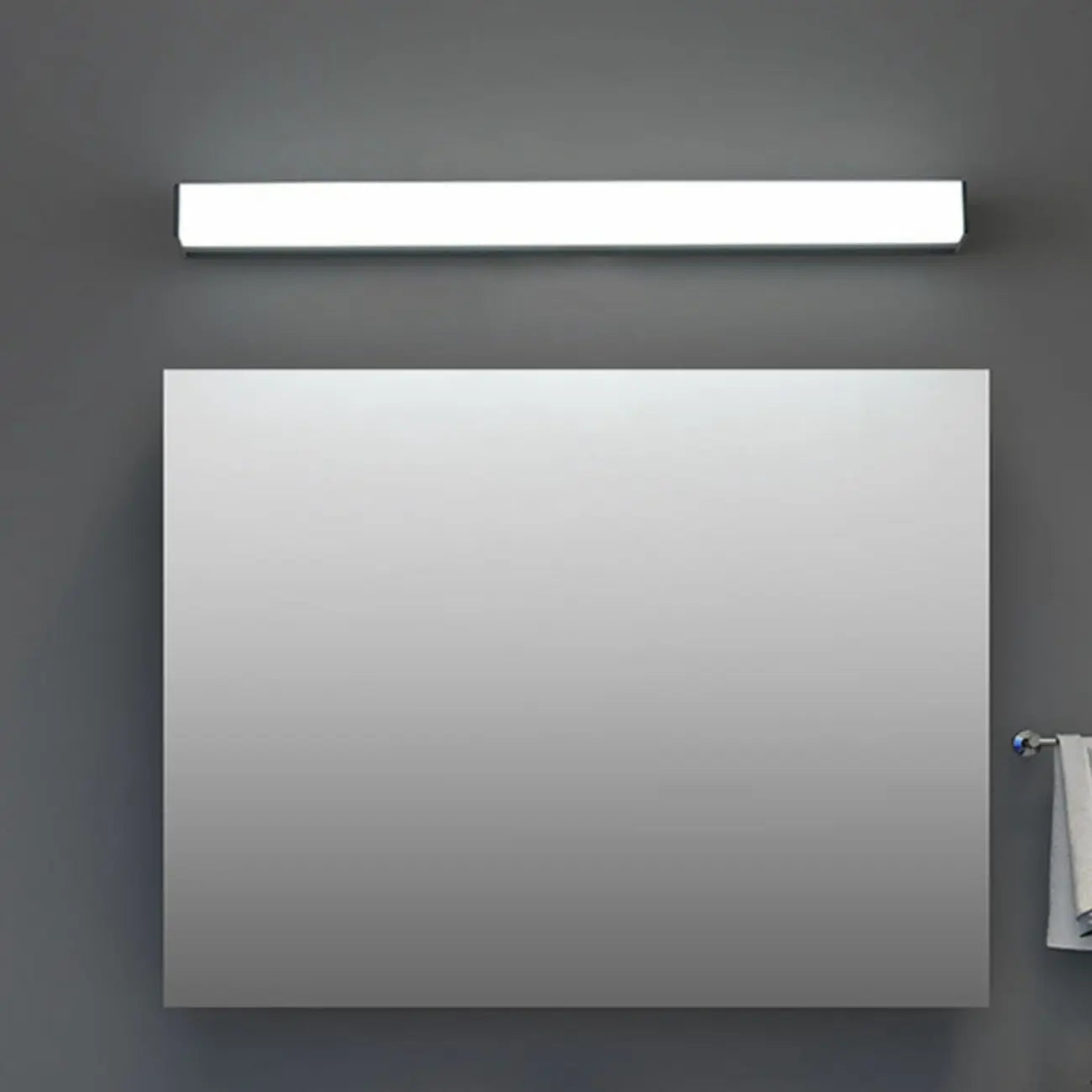 Applique murale LED blanche linéaire moderne à intensité variable pour salle de bain