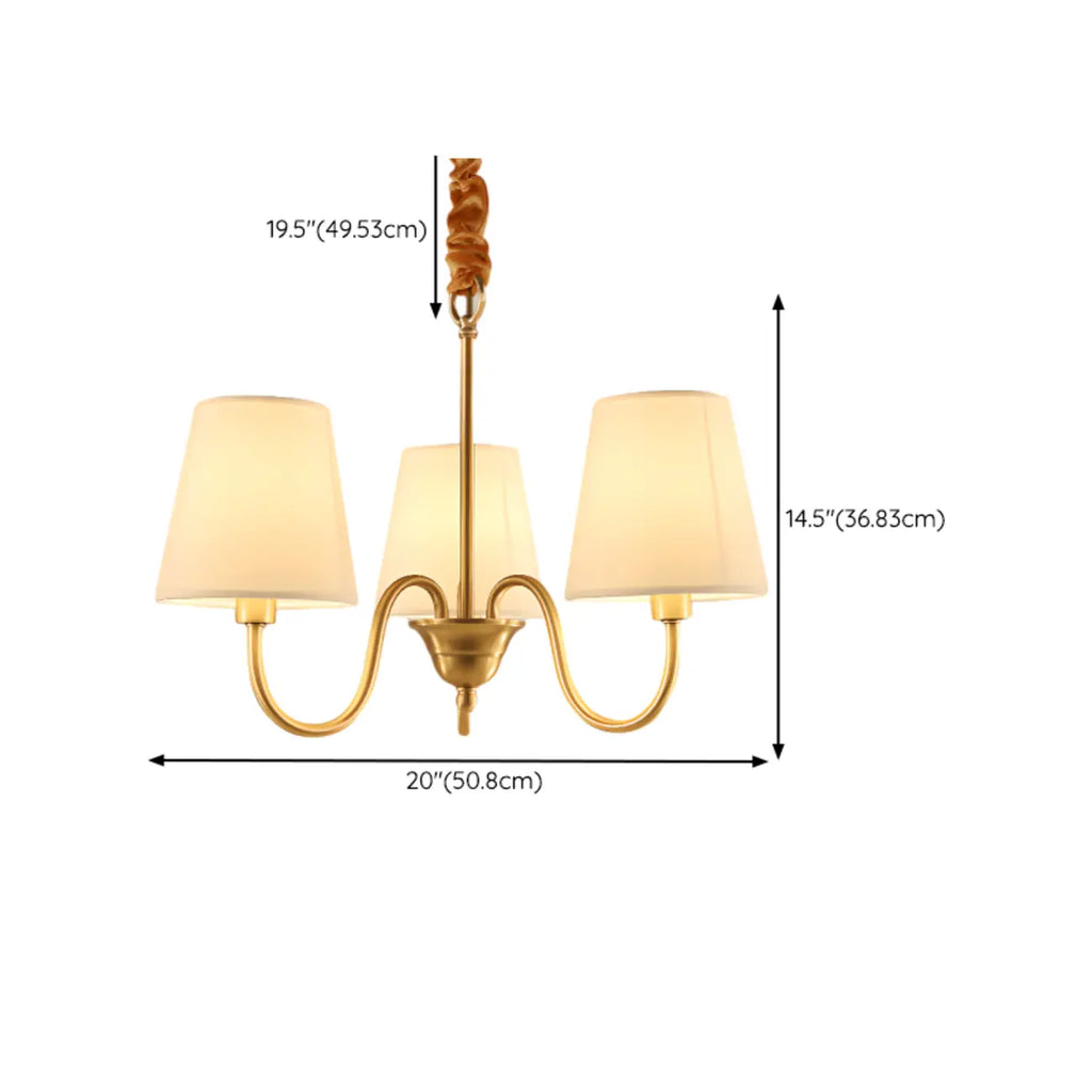 Lampadario moderno a catena a 6 luci in tessuto per sala da pranzo
